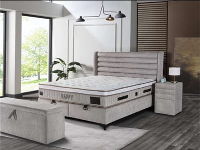 Nessa® - 160x200 Happy Opbergboxspring – met Premium Orthopedische Matras en Luxe Hoofdbord