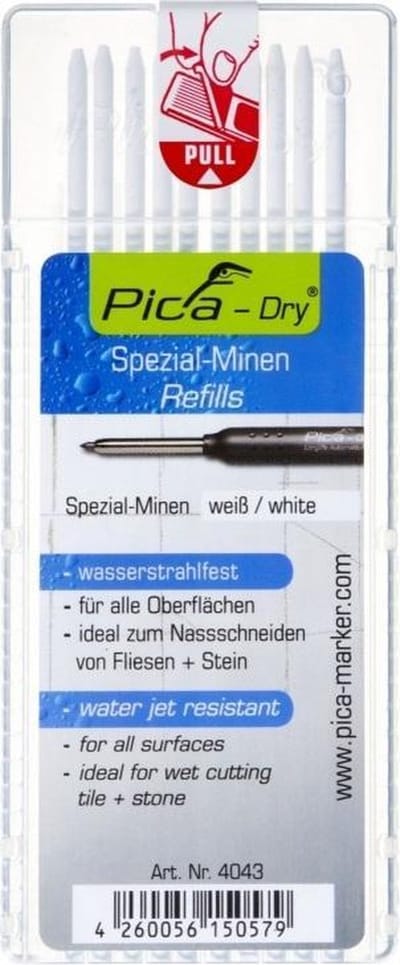 Pica Dry Reservestiften Wit - 10 stuks
