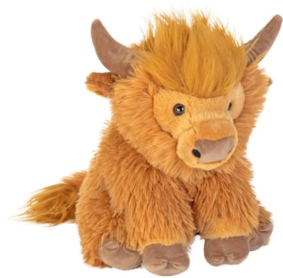 Wild Republic Schotse hooglander koe knuffel - bruin - pluche - 30 cm - koeienknuffel