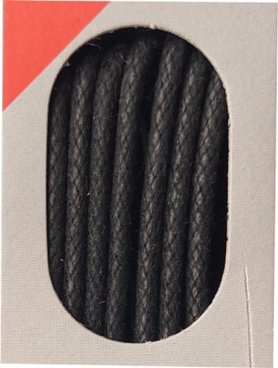Bob Veter - Zwart - Dun Rond - Wax - Lengte 90 cm - Dikte 2,5 mm - Schoenveter