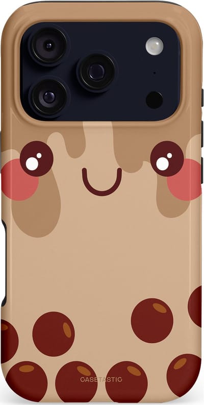 Casetastic hoesje geschikt voor Apple iPhone 17 Pro - MagSafe - Dubbellaagse bescherming - Smeltende choco bolletjes - Fashion Case - Beige Bordeaux