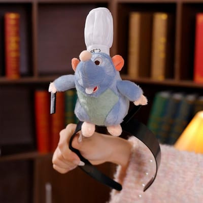 Ratatouille Haarband Nieuwe Cartoon Pluche Pop Hoofdband Franse Brede Rand Haarspeld Po Hoofddeksel Creativiteit Meisjes Cadeau gray