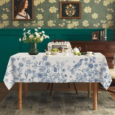 1 stuk Lentefeest Paastafelkleed met lam en bloemenpatronen, retro boerderijstijl. Ideaal voor Paasevenementen, zomerse kampeerpicknicks en verjaardagspartijen 140x180cm