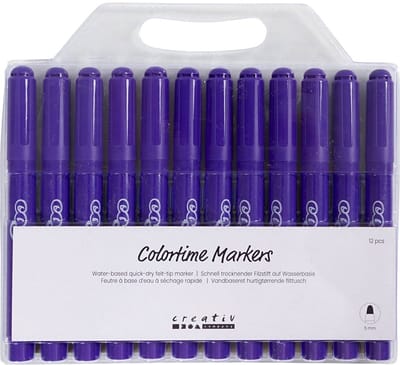 Colortime stiften, lijndikte 5 mm, paars, 12 stuk/ 1 doos