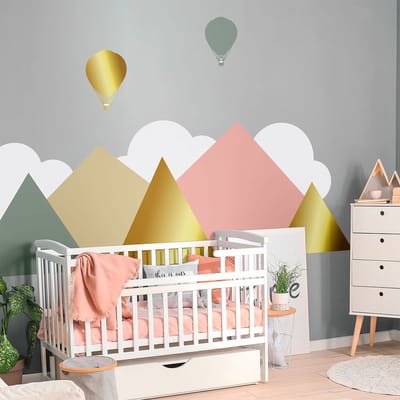 Kinderstickers van gigantische Scandinavische bergen, Esbjerg, 100 x 135 cm