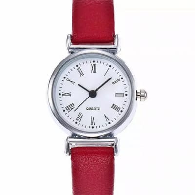 Horloge Emma rood bandje romeinse cijfers tiener - Charme Bijoux