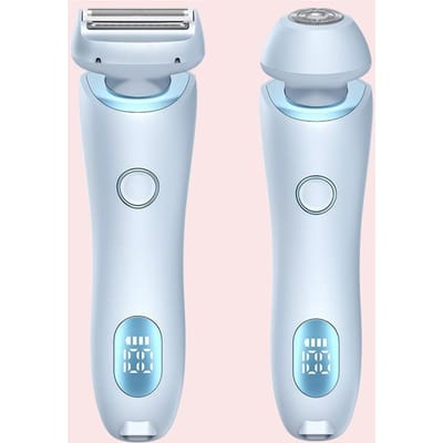Elektrische scheerapparaten voor vrouwen 2 in 1 bikinilijntrimmer Scheerapparaten Ontharing voor oksels Benen Dameslichaamtrimmer blauw