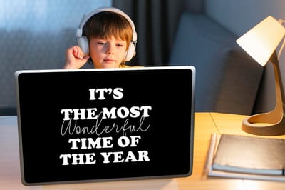 Laptop sticker - 17.3 inch - It's the most wonderful time of the year - Spreuken - Quotes - Kerst - 40x30cm - Laptopstickers - Laptop skin - Cover