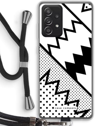 Case Company® - Hoesje met koord geschikt voor Samsung Galaxy A52s 5G hoesje met Koord - Pop Art #5 - Telefoonhoesje met Zwart Koord - Bescherming aan alle Kanten en Over de Schermrand