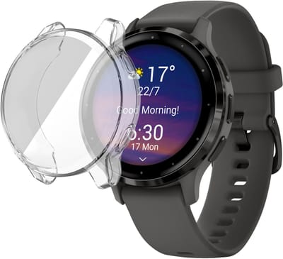 Geschikt voor Garmin Venu 3S Screenprotector + Hoesje - Volledige Bescherming - Beschermglas Screen Protector Glas
