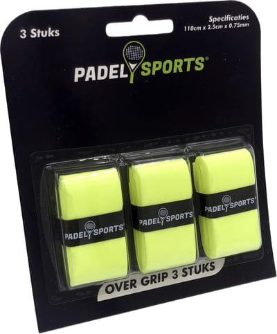 Padel Sports® Padelgrip - Overgrip Padel en Tennis - Lichtgeel - 3 stuks