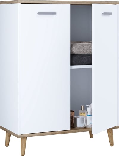 Houten ladekast dressoir highboard dressoirkast Lindas draaideuren