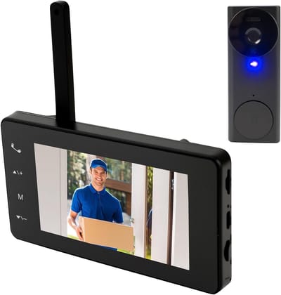 Draadloze Videodeurbel met 4.3" Kleurenbeeldscherm, Twee-Weg Audio, Nachtzicht en 120° Hoek voor Veiligheid en Gemak
