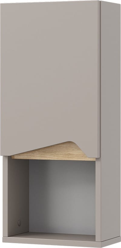 Vicco Marelle Badkamerkast – 30 x 67 cm met deur en open vak Grijs