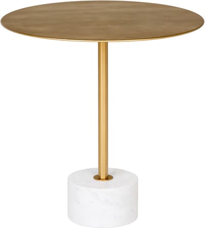 Artichok Manon Bijzettafel Goud - Rond - Metaal - Tafelvoet van Marmer - Tafeltje - Modern - Ø 51 x 52 cm