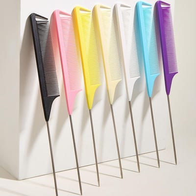 Fijntand Kam - Haar Rat Staart Kam - Professioneel Stylen - Antistatische Pin - 22 cm - Zwart