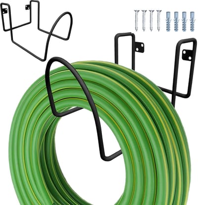 Tuinslang Houder - Slang Ophangsysteem - Slang Opbergen - Roestbestendige Coating - 120 Meter Capaciteit - Zwart