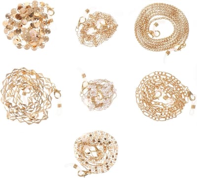 Stijlvolle goudkleurige brillenkettingen, set van 7, perfect voor brillen en modeaccessoires