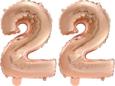 Folieballon nr. 22 Rosé Rosé Goud 41cm