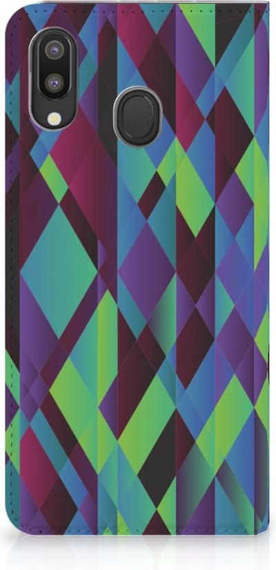 Samsung Galaxy M20 Stand Case Abstract Green Blue