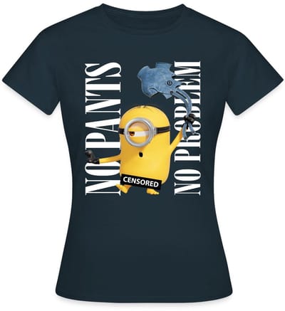 Minions Censored No Pants No Problem T-Shirt Dames