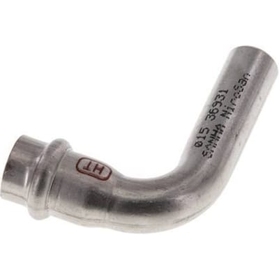 90 graden L-Perskoppeling - 15mm Persmof & 15mm Buiseinde - RVS