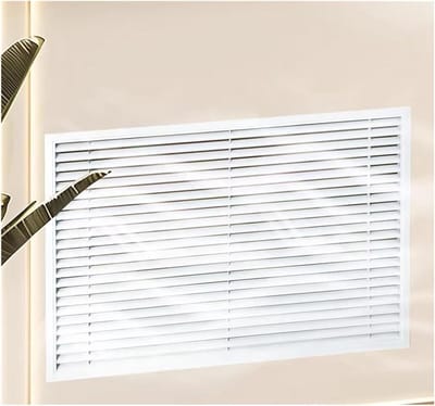 Ventilatierooster Rond - Afdekking Lamellen - Luchtstroom Verbeteren - Verzonken Montage - 30 x 35 cm - Zwart