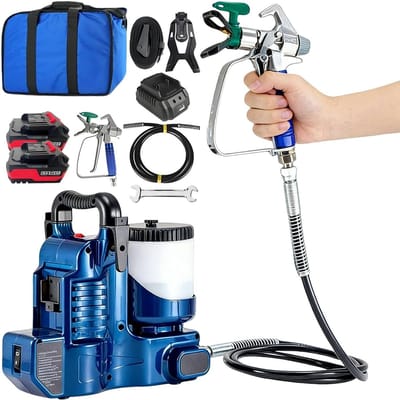 Draadloze Verfspuit - Airless Spuitpistool - Muren Meubels Schilderen - 6 Snelheden Instelbaar - 1.2L Reservoir 750W