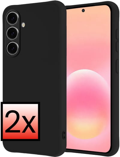 Hoesje - 2 Stuks - Geschikt voor Samsung Galaxy A57 - Sterk & Shockproof - Case Siliconen - Back Cover - Telefoon Hoes - Zwart