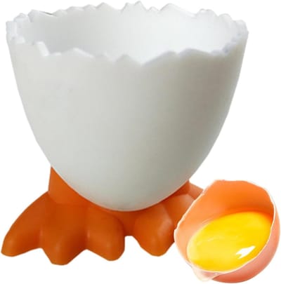 Eierdophouder - Eierrekje - Ontbijt Eieren - Kippenpoten Design - 5.5x4.5x4.5 cm - Oranje