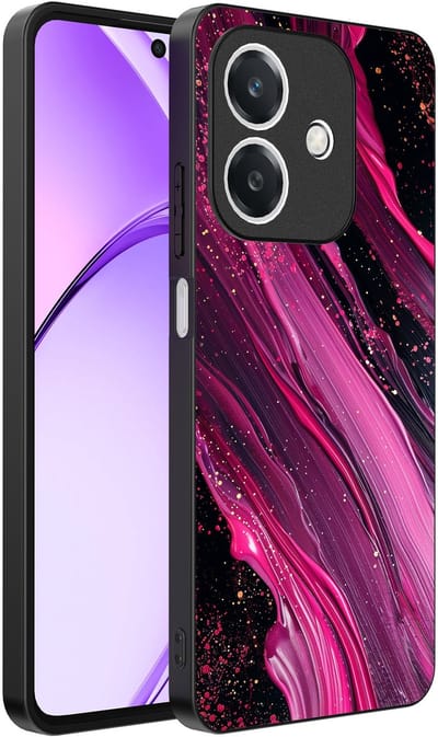Smartphonica Telefoonhoesje Geschikt voor Oppo A3 - A3X met marmer opdruk - TPU backcover case marble design - Paars Roze geschikt voor Oppo A3;Oppo A3X