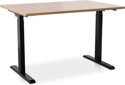 Zit-sta bureau snelslinger verstelbaar - MRC FAST FLEX | 120 x 80 cm | frame zwart - blad havanna