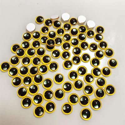 2050 Stuks 8 Mm Poppen Glazen Ogen Rond Draak Kat Ogen Per Paar Platte Achterkant Cabochons Decoratie Sleutelhanger Doe-het-zelf Accessoires yellow