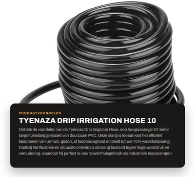 Dailygoods- Drip Irrigation Hose 10 m - PVC Irrigatie Slang - Duurzaam - Flexibel - Waterbesparend - Geschikt voor Tuin en Landbouw - Irrigatietube