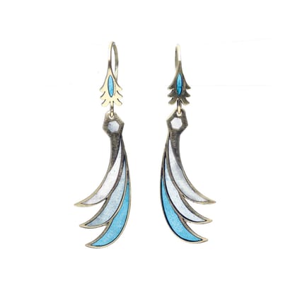 Bela Donaco - Oorbellen Art Deco – Resin Art – Messing