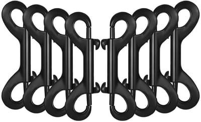 Dailygoods- Snap Haken Dubbelzijdig - Karabijnhaak RVS - Kreeftsluiting - 4 Stuks - Zwart - Stevig en Duurzaam