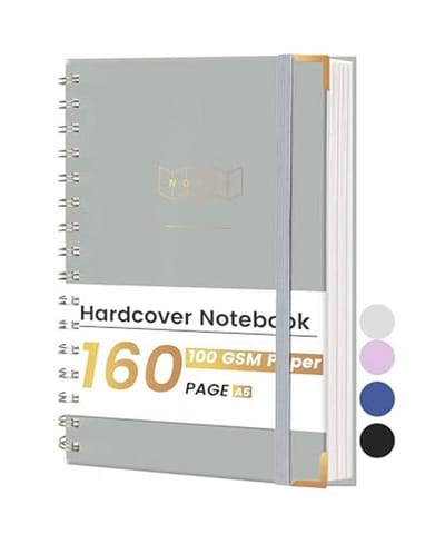 College notitieboek A5 - Hardcover spiraalvormig gelijnd met 160 pagina's - Perfect voor werk, school en notities