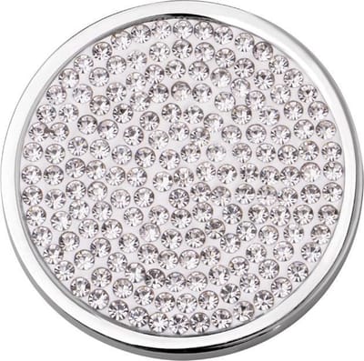 Quiges - Munthouder Munt 33mm RVS met Zirkonia Wit - EPR073
