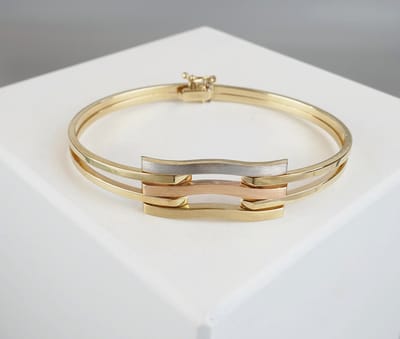 Christian gouden tricolor bangle