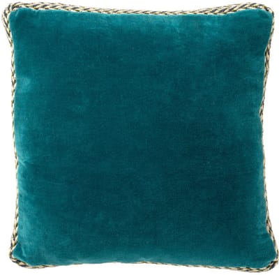 Dutch Decor MANOE - sierkussen 45x45 cm - effen kleur - jute rand - Deep Lake - blauw - Inclusief binnenkussen - Luxe kussens voor woonkamer & bank