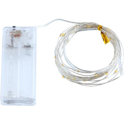 Guirlande lumineuse féerique en cuivre de 4 mètres/13,1 pieds, 40 LED, flexible, torsadable, mode luminosité constante orange