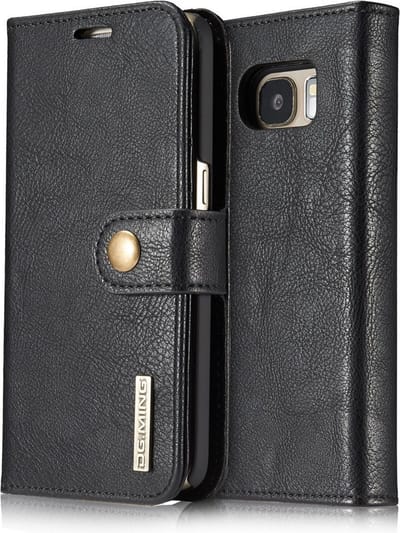 DG.MING Hoesje - Geschikt voor Samsung Galaxy S7 Hoesje - DG.MING 2-in-1 Book Case & Back Cover - Zwart