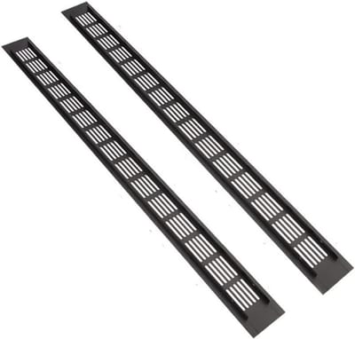 Dailygoods- Luchtventilatierooster 600mm x 50mm - Ventilatierooster Zwart - Aluminiumlegering - Afsluitbaar - Luchtcirculatie - Geschikt voor Kasten