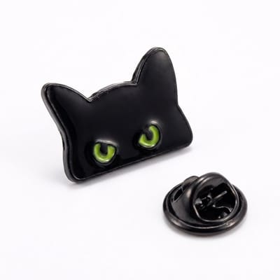 Charmante Zwarte Kattenbroche – Minimalistische Emaille Pin