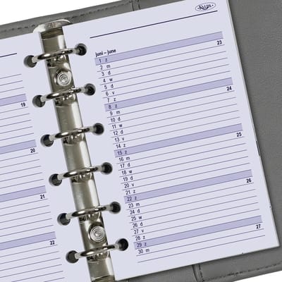 Kalpa 6237-27-28-29 125 x 80 mm Pocket Agendaplanner Vulling 1 Week per 2 Paginas NL EN 2027 2028 2029