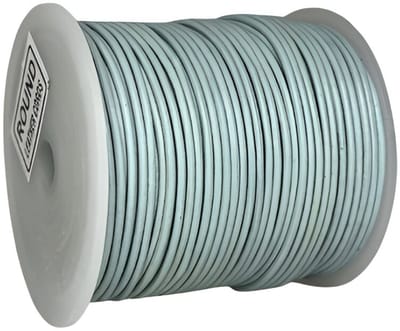 Leren Koord Rond, 50 m x 1.5 mm - Rond Lederen Koord, Voor Halskettingen, Armbanden, Sieraden, Knutselkralen en Veters (Pastel Blauw)