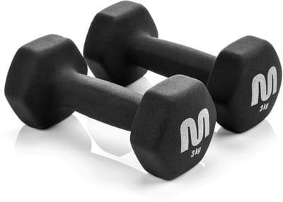 Meteor - Halterset - 2 x 3 kg - Hexagonaal - PVC-coating - Gietijzer