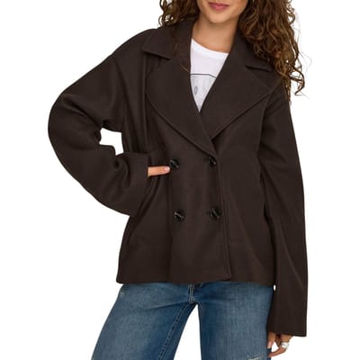 Regular fit lange jas met reverskraag model 'NANCY'