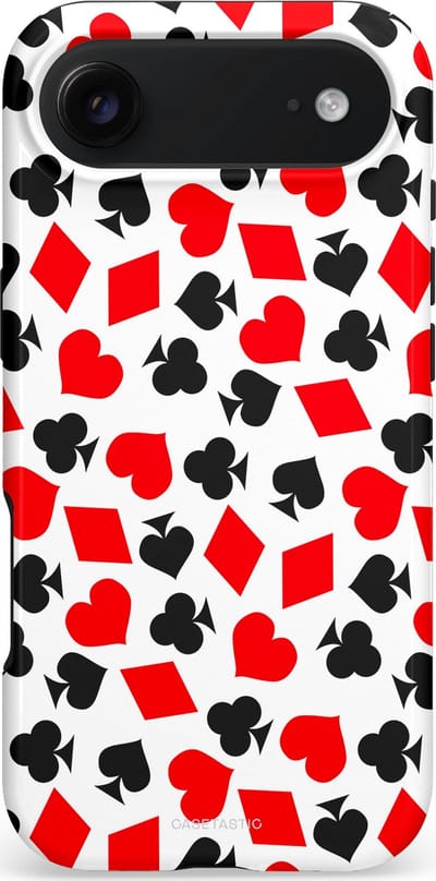 Casetastic hoesje geschikt voor Apple iPhone Air - MagSafe - Dubbellaagse bescherming - Harten spel - Fashion Case - Wit Rood Zwart Grijs