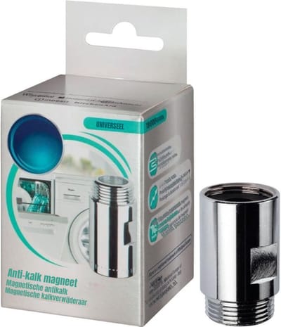 QIN® Waterontkalker - Professionele Waterontharder Magneet - Waterverwarmer - Zilver - 5cm x 5cm x 8cm